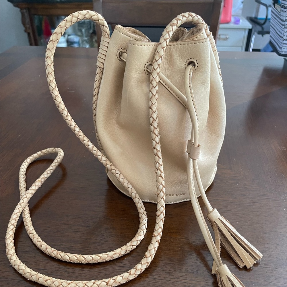 Lucky Brand Leather Satchel (crossbody)- Tan with 2 pouches never used